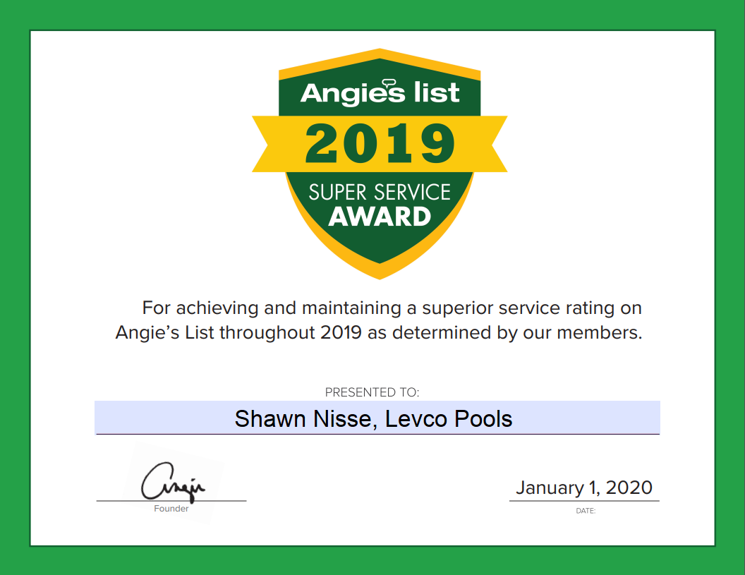 Levco-Pools-Award-Certificate
